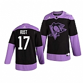 Penguins 17 Bryan Rust Black Purple Hockey Fights Cancer Adidas Jersey Dzhi,baseball caps,new era cap wholesale,wholesale hats